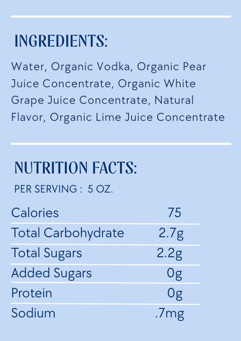 Lightly Sparkling Pear & Ginger with Vodka